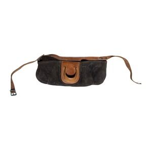 Vintage  Leather Suede Tool Belt Apron with Wooden Holder